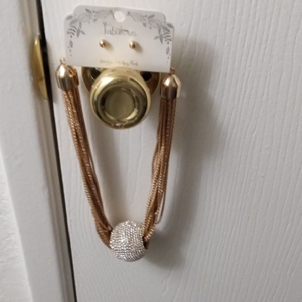 Gold Necklace with Silver Pendant Made In New York